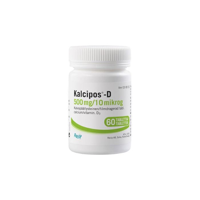 KALCIPOS-D tabletti, kalvopäällysteinen 500 mg/10 mikrog 60 kpl