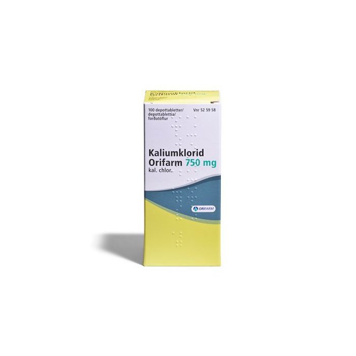 KALIUMKLORID ORIFARM depottabletti 750 mg 100 kpl kuva 2