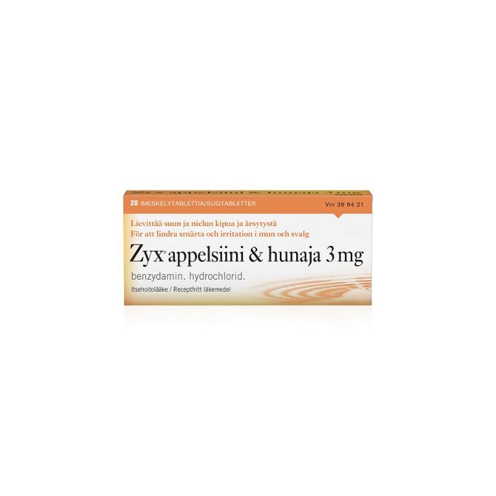 ZYX APPELSIINI & HUNAJA imeskelytabletti 3 mg 20 fol kuva 2