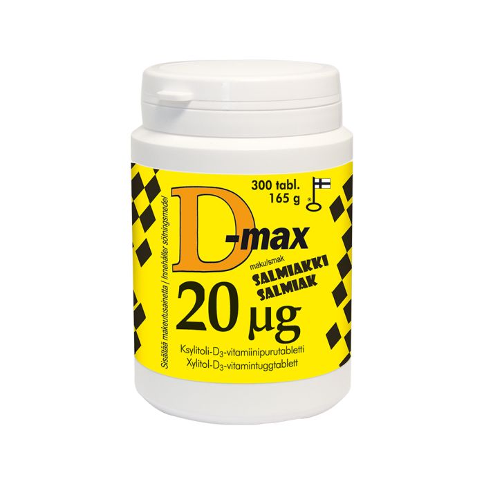D-max 20 mikrog Salmiakki 300 tabl kuva 2