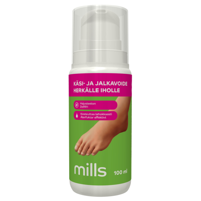 Mills käsi- ja jalkavoide herkälle iholle 100 ml