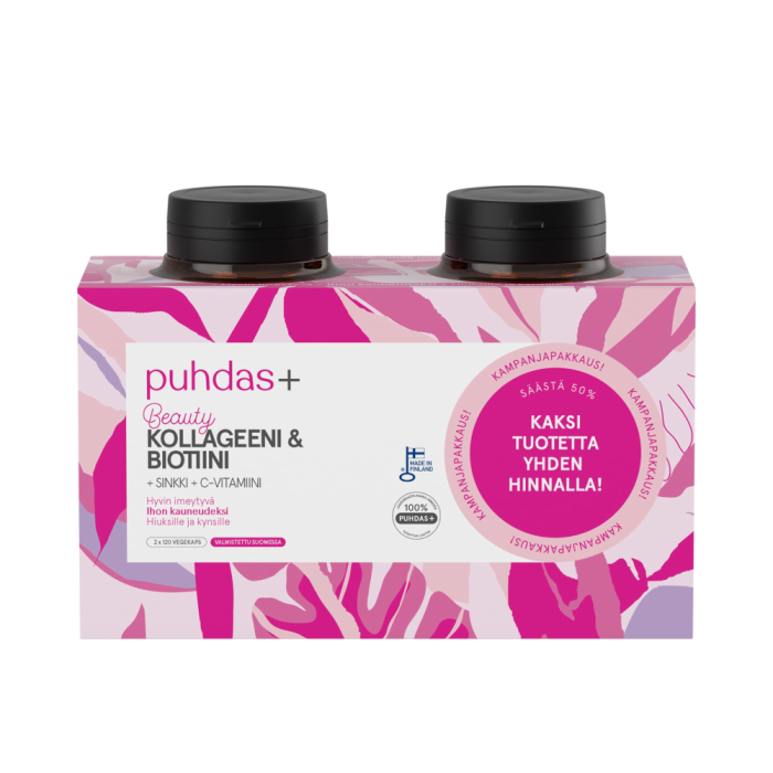 Puhdas+ Kollageeni & Biotiini Tuplapakkaus 2 x 120 kpl