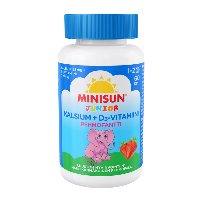 Minisun Kalsium+D-vitamiini Pehmofantti jr. 60 kpl