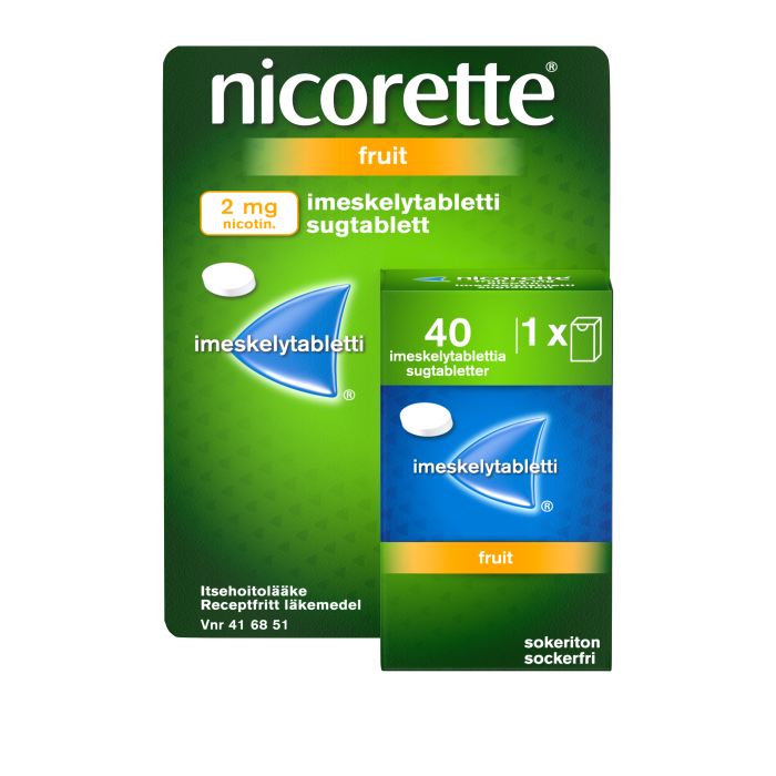 NICORETTE FRUIT imeskelytabletti, puristettu 2 mg 40 kpl kuva 1
