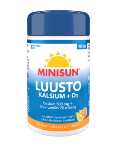 Minisun Kalsium 500 mg + D-vitamiini 20 mikrog 100 purutabl