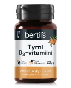 bertils Tyrni D-vitamiini 20 mikrog 100 tabl